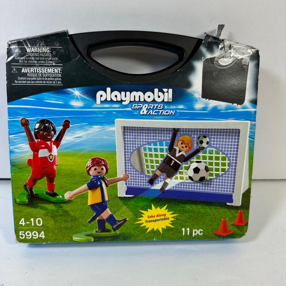 Playmobil Soccer Set Sports & Action 5994 Players Figures Net Balls Carry Case